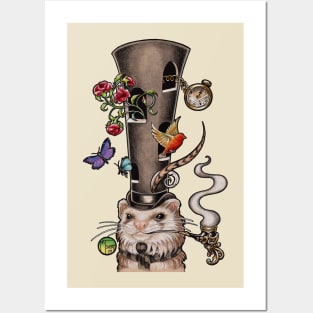 Ferret in a Tall, Fancy Hat Posters and Art